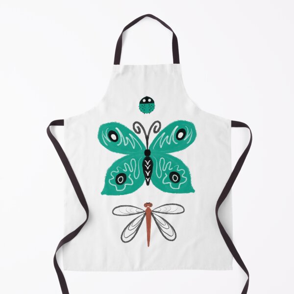 Item preview, Butterfly Ladybug Dragonfly Pattern Design Green Orange designed and sold by kerimeart.
