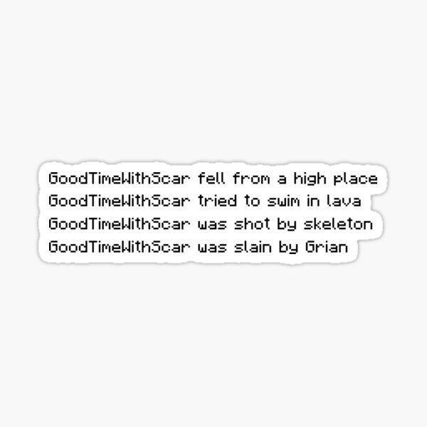 GoodTimeWithScar died... Hermitcraft 9 Sticker