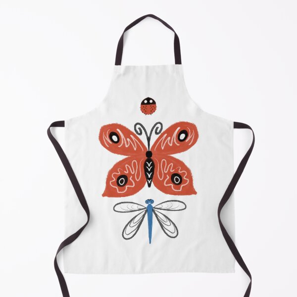 Item preview, Butterfly Ladybug Dragonfly Pattern Design Orange Blue designed and sold by kerimeart.