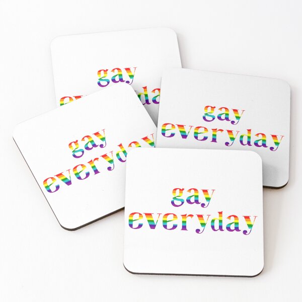 Item preview, gay everyday - rainbow pride flag (white ver.) designed and sold by -justb-.