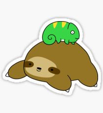 Sloth and Little Chameleon Sticker