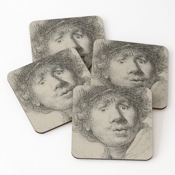 Item preview, Self-portrait with beret, wide-eyed by Rembrandt van Rijn designed and sold by AestheticsXarts.