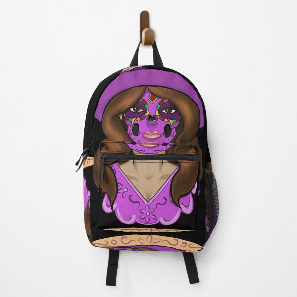 Item preview, Black background Purple Catrina charra designed and sold by KabronX.