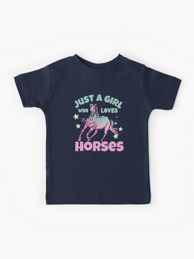 T-shirt enfant for Sale avec l'œuvre « Juste une fille qui aime le cadeau  des chevaux pour les filles » de l'artiste JooArtPrints