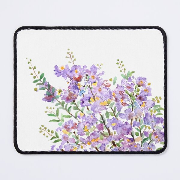 Item preview, hand painted purple crape myrtle watercolor flowers designed and sold by ColorandColor.