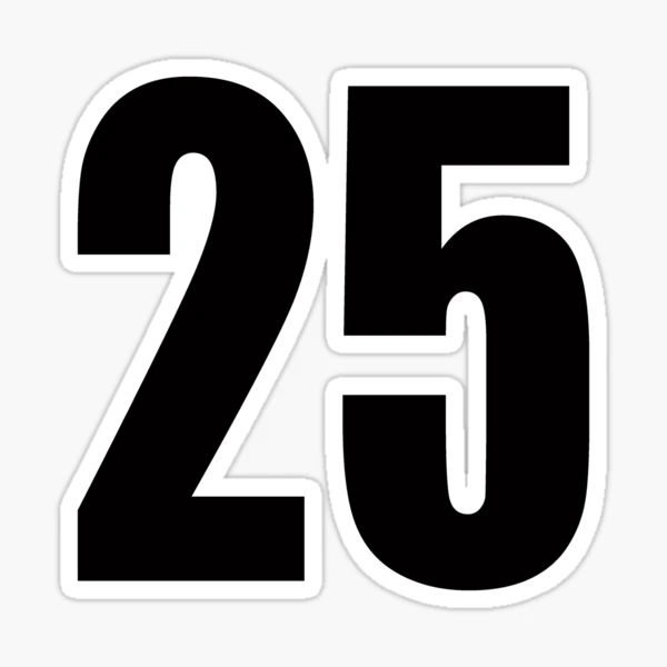 25 number number football | Sticker