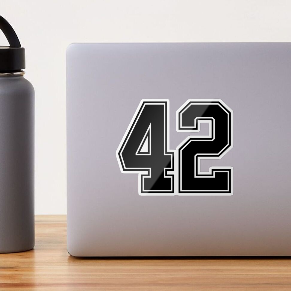 Baseball Number #42 Forty Two Lucky Favorite Jersey Number Sticker