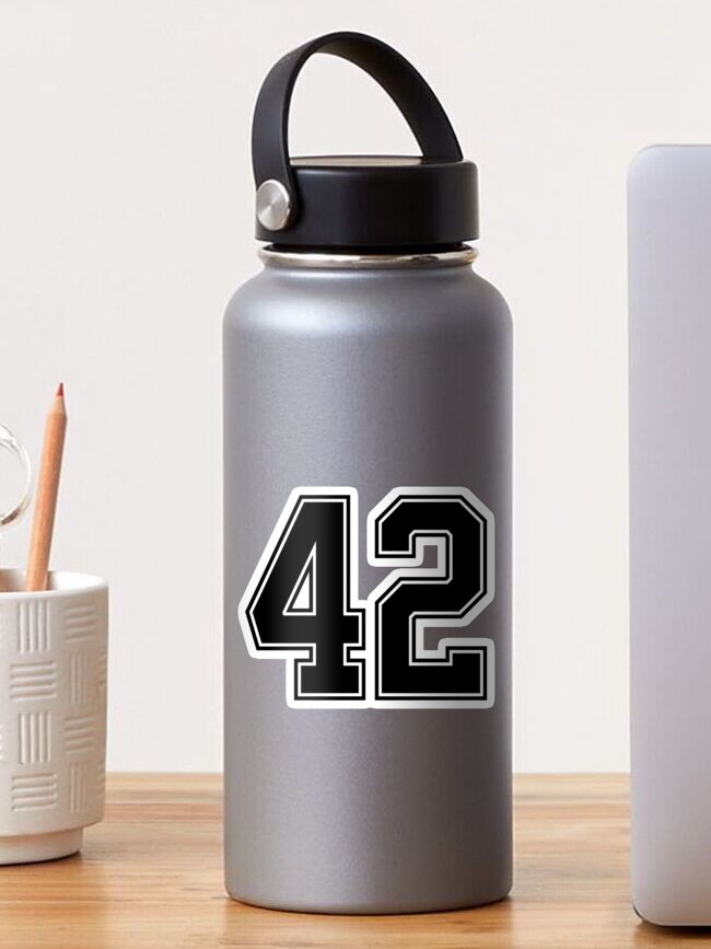 Black Number 42 lucky sports jersey forty two Sticker for Sale by  HeavyStyle