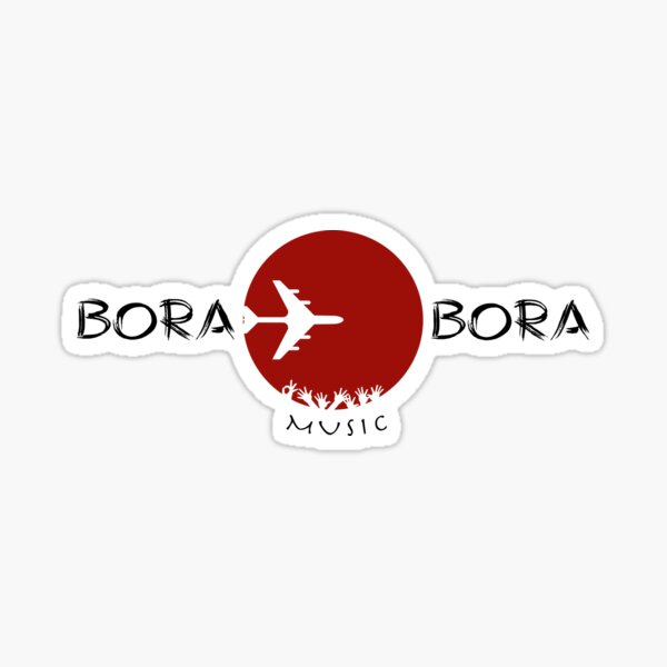 Bora Bora Music logo wide (official) (white writing) Sticker