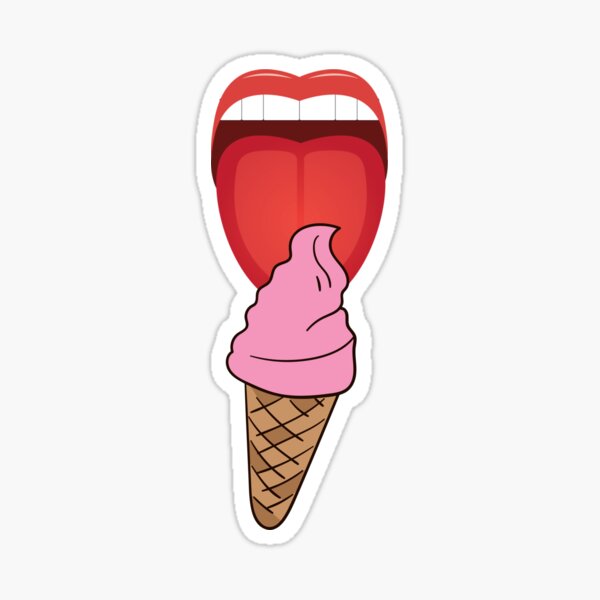 Licking An Ice Cream Cone Sticker By Mollybear225 Redbubble