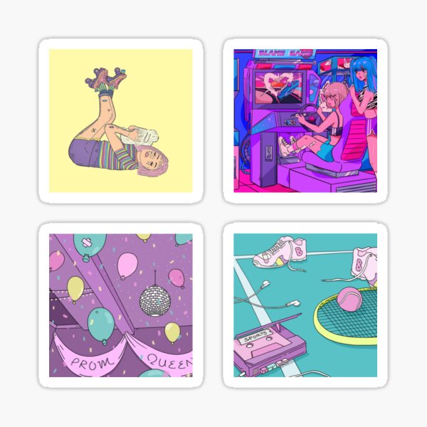 Item preview, Beach Bunny cover art sticker pack designed and sold by Nics-designs.