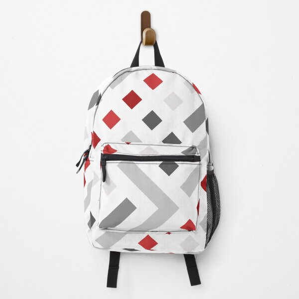 Item preview, geometric square pattern background with red black gray colors designed and sold by Ferit Kurt.