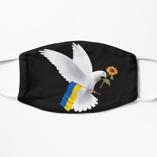 Support Peace Ukraine flag I stand with Ukraine sunflower Flat Mask