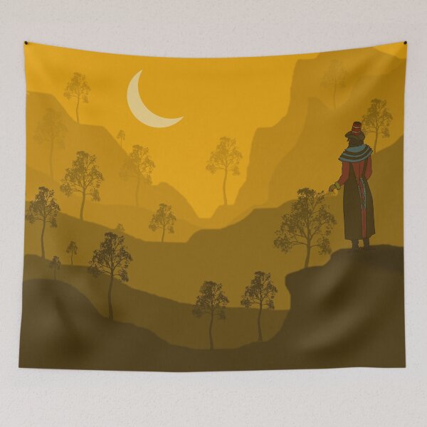 Item preview, Man waits for the moon to shine through the mountains designed and sold by Bigrow.