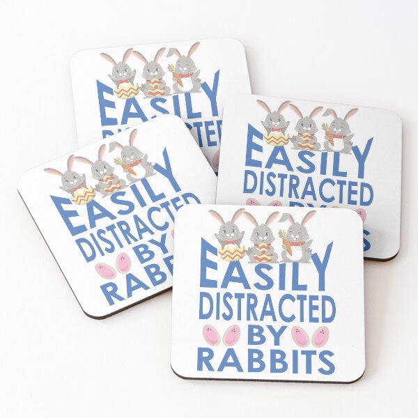 Item preview, Easily Distracted By Rabbits Funny Distraction Cute Bunny  designed and sold by FastHub.