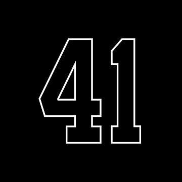 Black Number 41 lucky sports jersey forty one