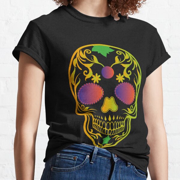 Shirtbanc Mens Graphic Shirt Day of The Dead Sugar Skull Oakland California x Vegas Tshirt