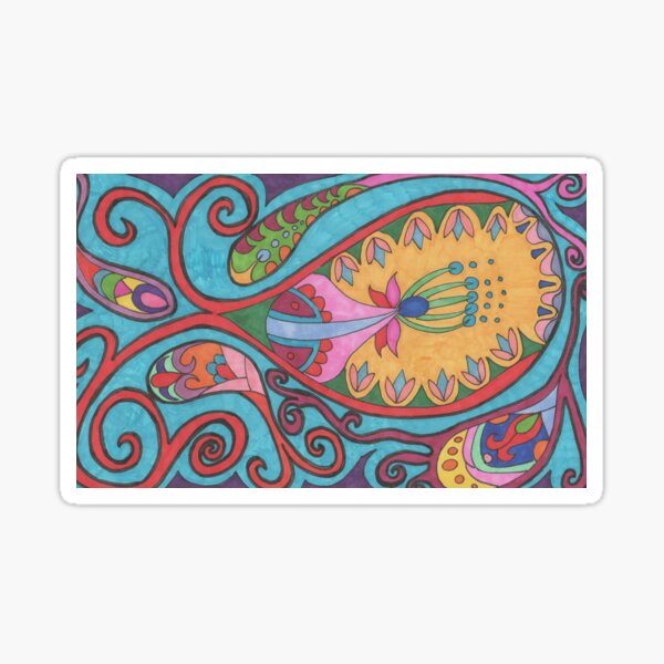 Paisley abstract colourful pattern Sticker
