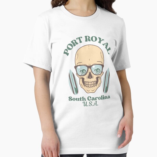 Item preview, Retro "Faded" Skull Port Royal, South Carolina, U.S.A., Green Text- Surfing / Beach designed and sold by TimelessLocales.