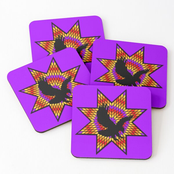 Item preview, Purple / Fire Color Eagle StarQuilt Native Print designed and sold by JMWCD.