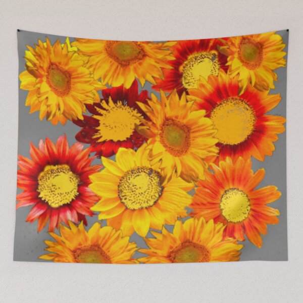 Item preview,  ASSORTED COLORFULL SUNFLOWERS ABSTRACT GREY ART  designed and sold by sharlesart.