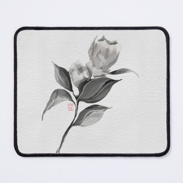 Item preview, chinese ink sumie camellia on textured paper. designed and sold by CuisineCat.