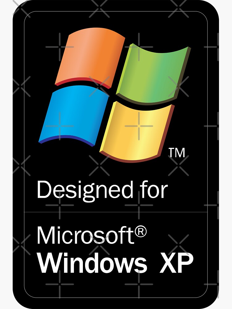 "Designed for Microsoft Windows XP" Sticker for Sale by Biochao Redbubble