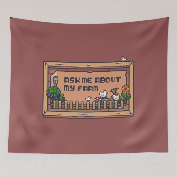 Item preview, Ask me About my Farm Creative Gaming Sandbox Farming Pixel Art designed and sold by yisela.
