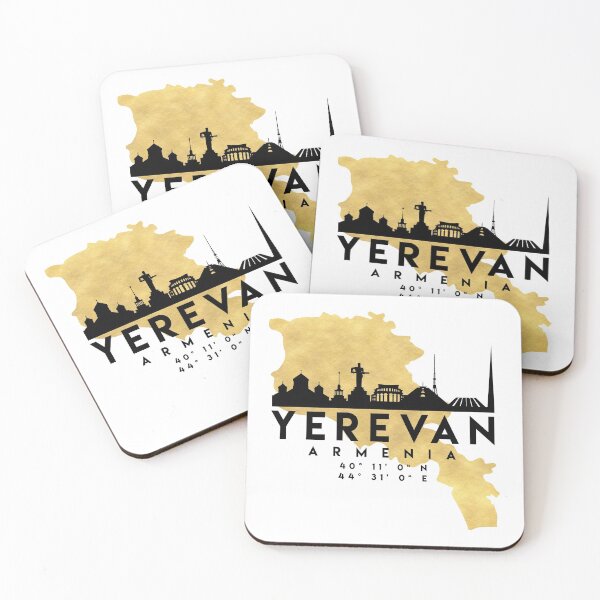 Item preview, YEREVAN ARMENIA SILHOUETTE SKYLINE MAP ART designed and sold by deificusArt.