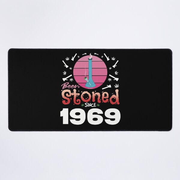 Item preview, Been stoned since 1969 (Pink retro vintage sunset with bong) designed and sold by YomeHayin.