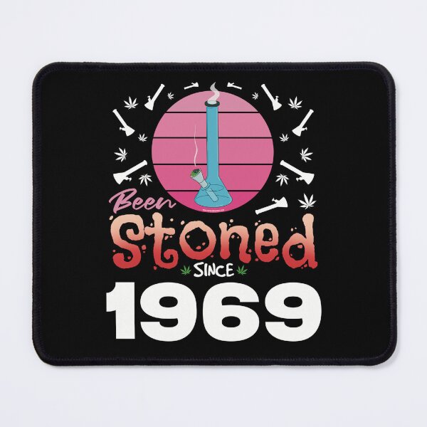 Item preview, Been stoned since 1969 (Pink retro vintage sunset with bong) designed and sold by YomeHayin.