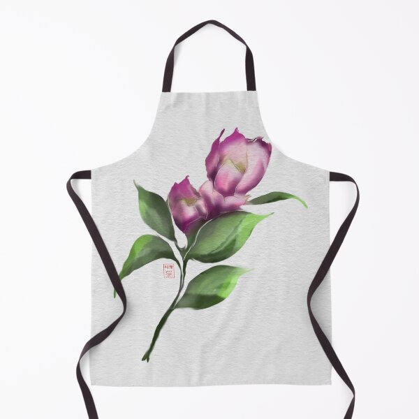 Item preview, watercolor and chinese ink pink camellia on textured paper. designed and sold by CuisineCat.
