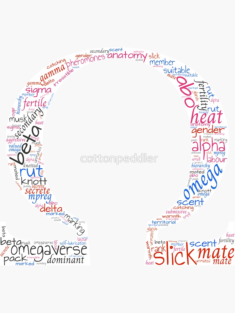 omegaverse wordcloud Sticker