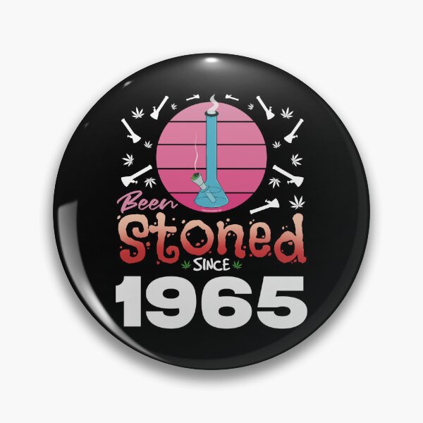 Item preview, Been stoned since 1965 (Pink retro vintage sunset with bong) designed and sold by YomeHayin.