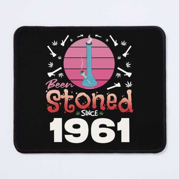 Item preview, Been stoned since 1961 (Pink retro vintage sunset with bong) designed and sold by YomeHayin.