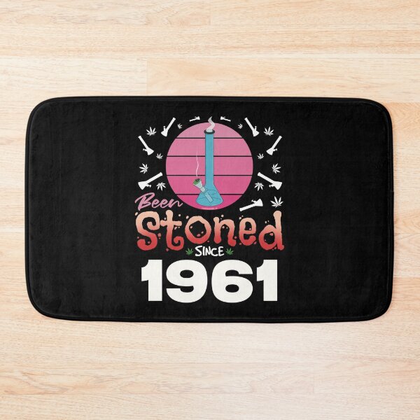 Item preview, Been stoned since 1961 (Pink retro vintage sunset with bong) designed and sold by YomeHayin.