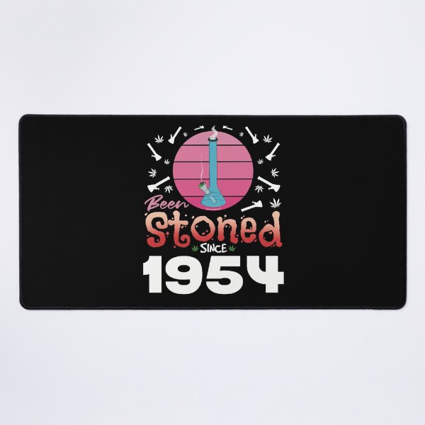 Item preview, Been stoned since 1954 (Pink retro vintage sunset with bong) designed and sold by YomeHayin.