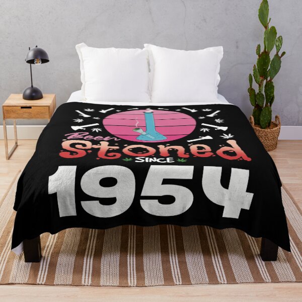 Item preview, Been stoned since 1954 (Pink retro vintage sunset with bong) designed and sold by YomeHayin.