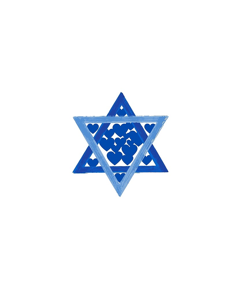 “Jewish Star filled with hearts” by NJGDesigns | Redbubble