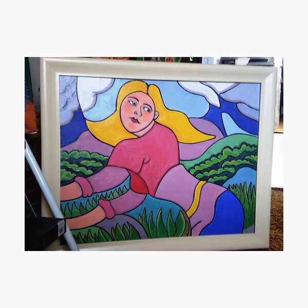 the lawn lady painting Photographic Print