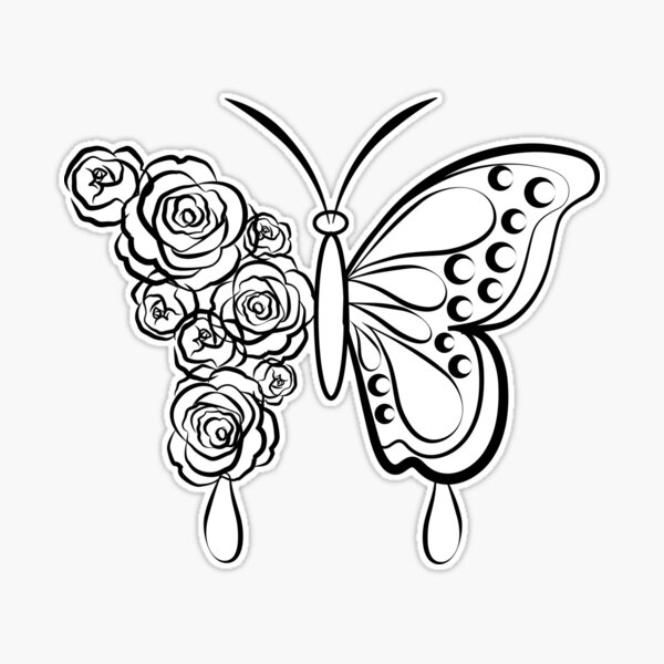 Premium Vector Hand Drawn Flower With Butterfly Isolated, 48% OFF