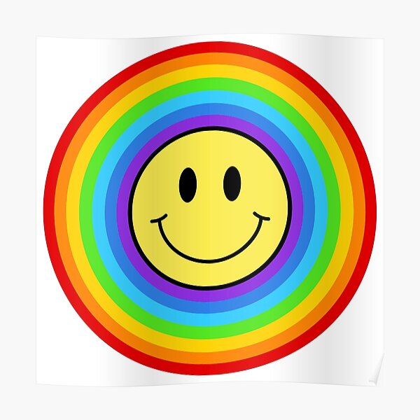 "Rainbow Smiley Face" Poster for Sale by toadsforall | Redbubble