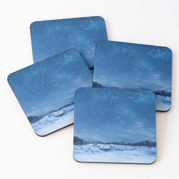 Item preview, Snowy Startrail scene with old Car in foreground designed and sold by RonelBroderick.