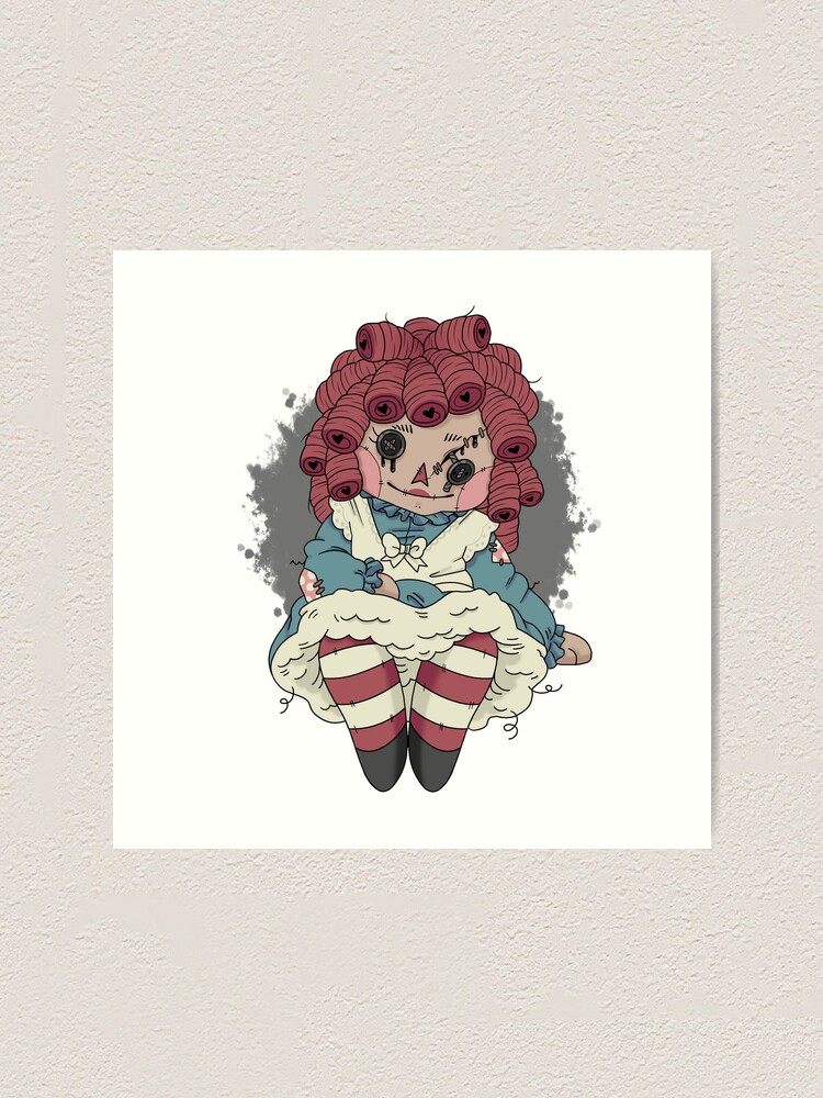 Raggedy an Doli Real Annabelle Antigo Desenho Ilustração Stock