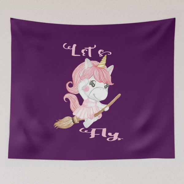 Item preview, Broomstick Unicorn - Let's Fly designed and sold by MclaughlinGifts.