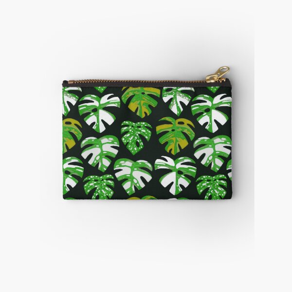Item preview, Variegated Monstera Pattern in Gouache-Dark designed and sold by paintedpansy.