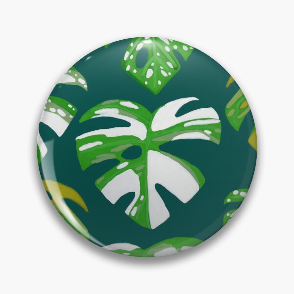 Item preview, Variegated Monstera Pattern in Gouache-Teal designed and sold by paintedpansy.
