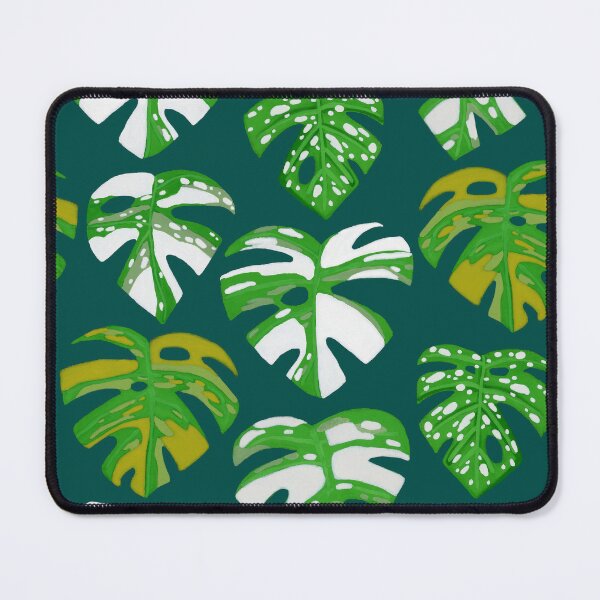 Item preview, Variegated Monstera Pattern in Gouache-Teal designed and sold by paintedpansy.