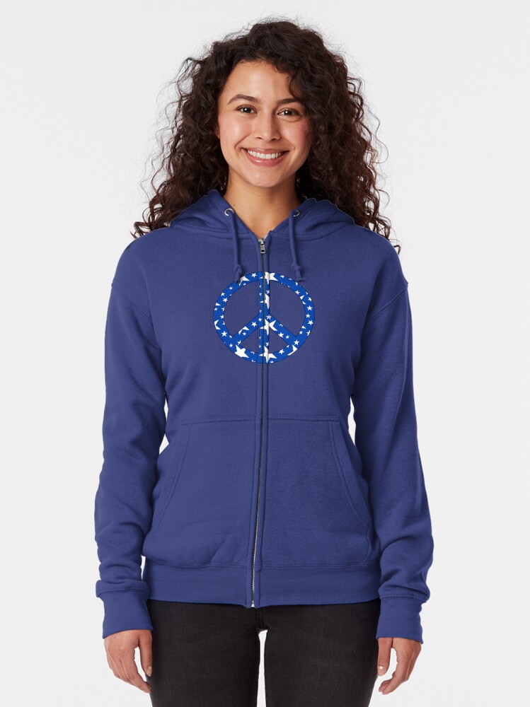 blue sweatshirt with white stars