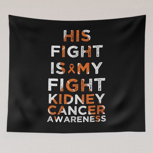 Item preview, His Fight Is My Fight Kidney Cancer Awareness Orange Ribbon Vintage designed and sold by cssdru.